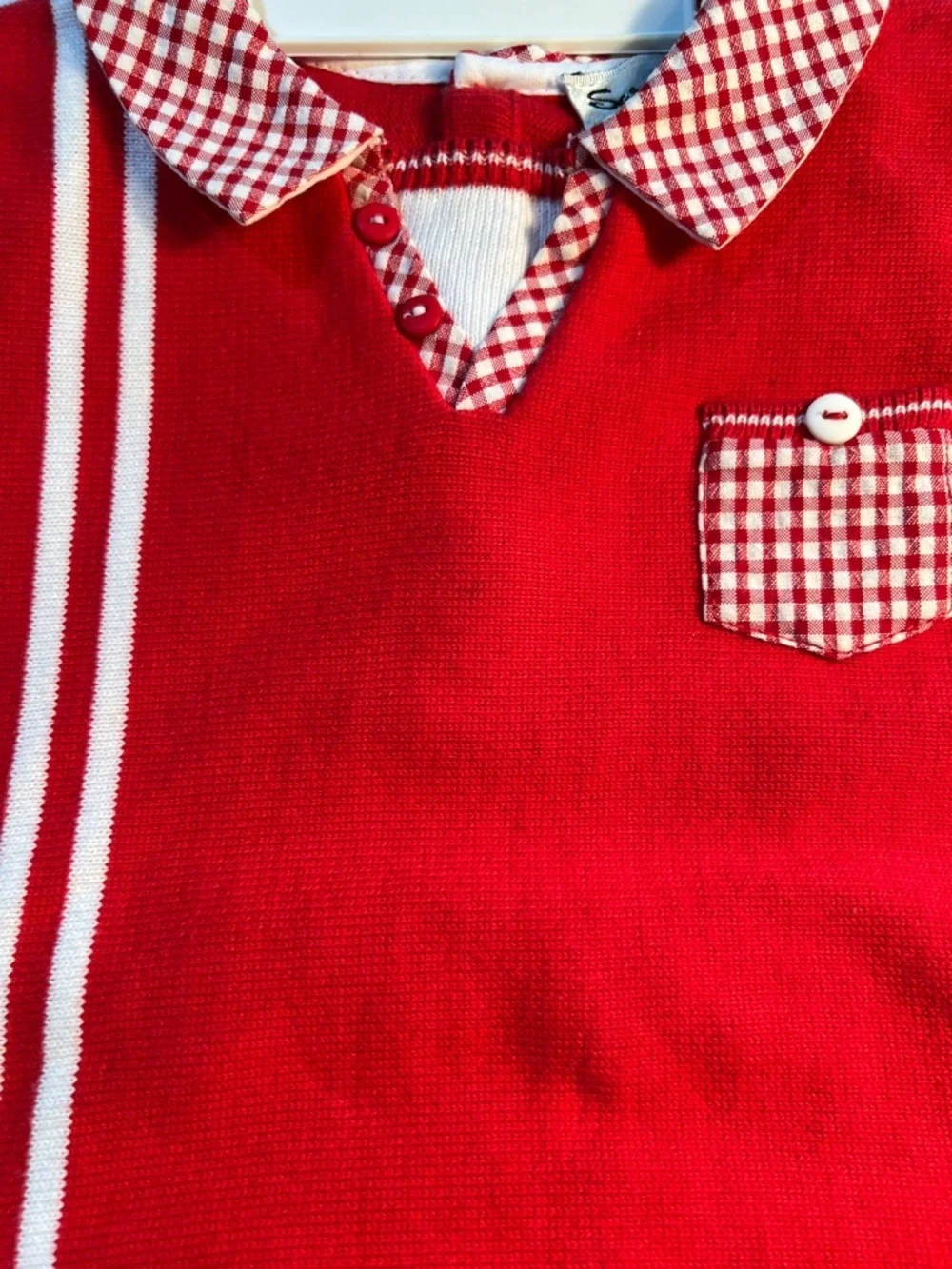 Sarah Louise Boys Red Gingham Polo - Short Sleeve Top & Shorts 18M​